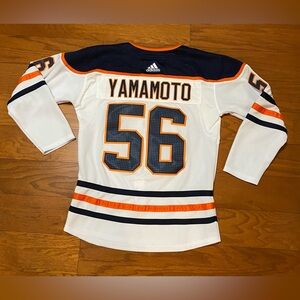 KAILER YAMAMOTO Hockey EDMONTON OILERS AWAY ADIDAS JERSEY Excellent Condition